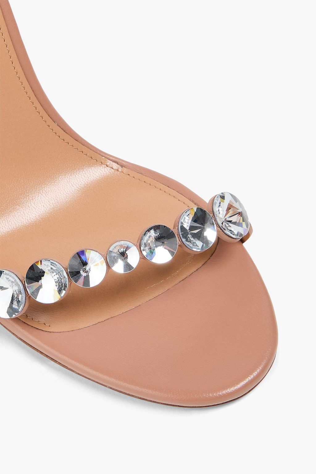 AQUAZZURA صندل "تيكيلا" من الجلد مزين بالكريستال مقاس 105