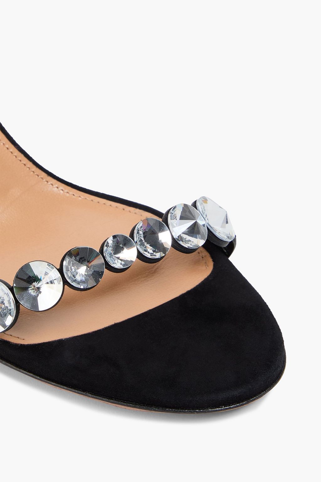 AQUAZZURA Maxi crystal-embellished suede sandals