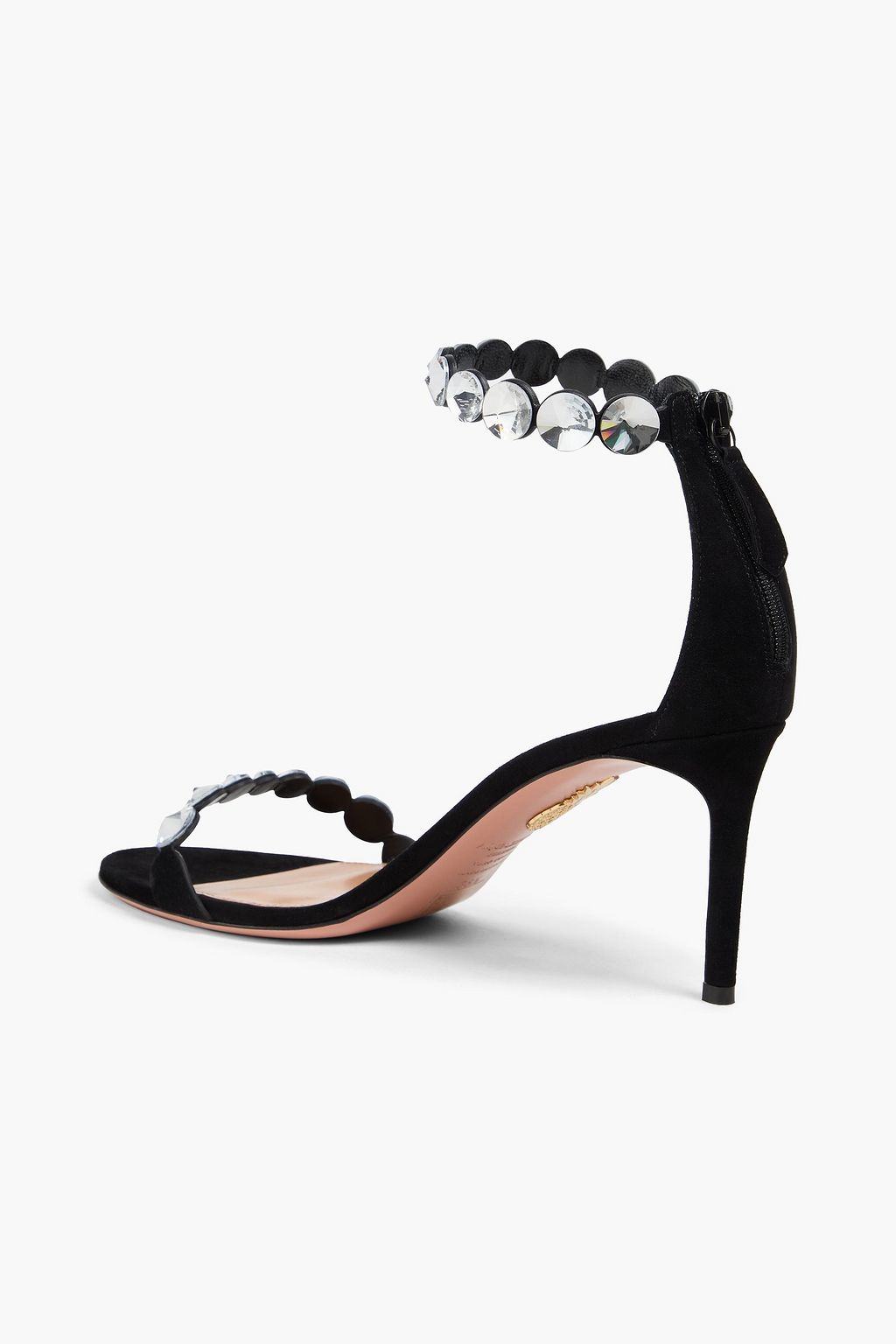 AQUAZZURA Maxi crystal-embellished suede sandals