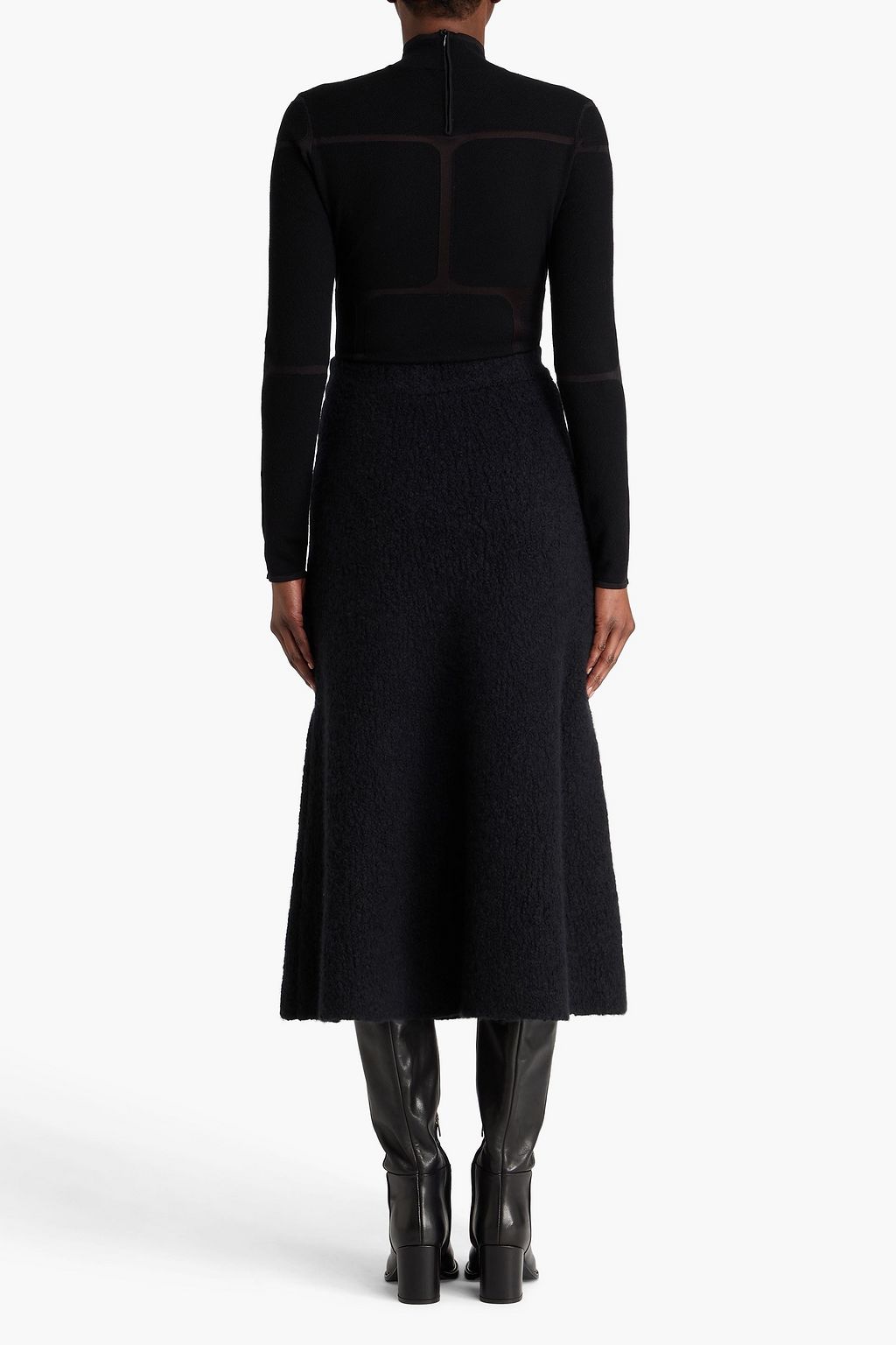 GABRIELA HEARST Bouclé-knit wool and silk-blend midi skirt