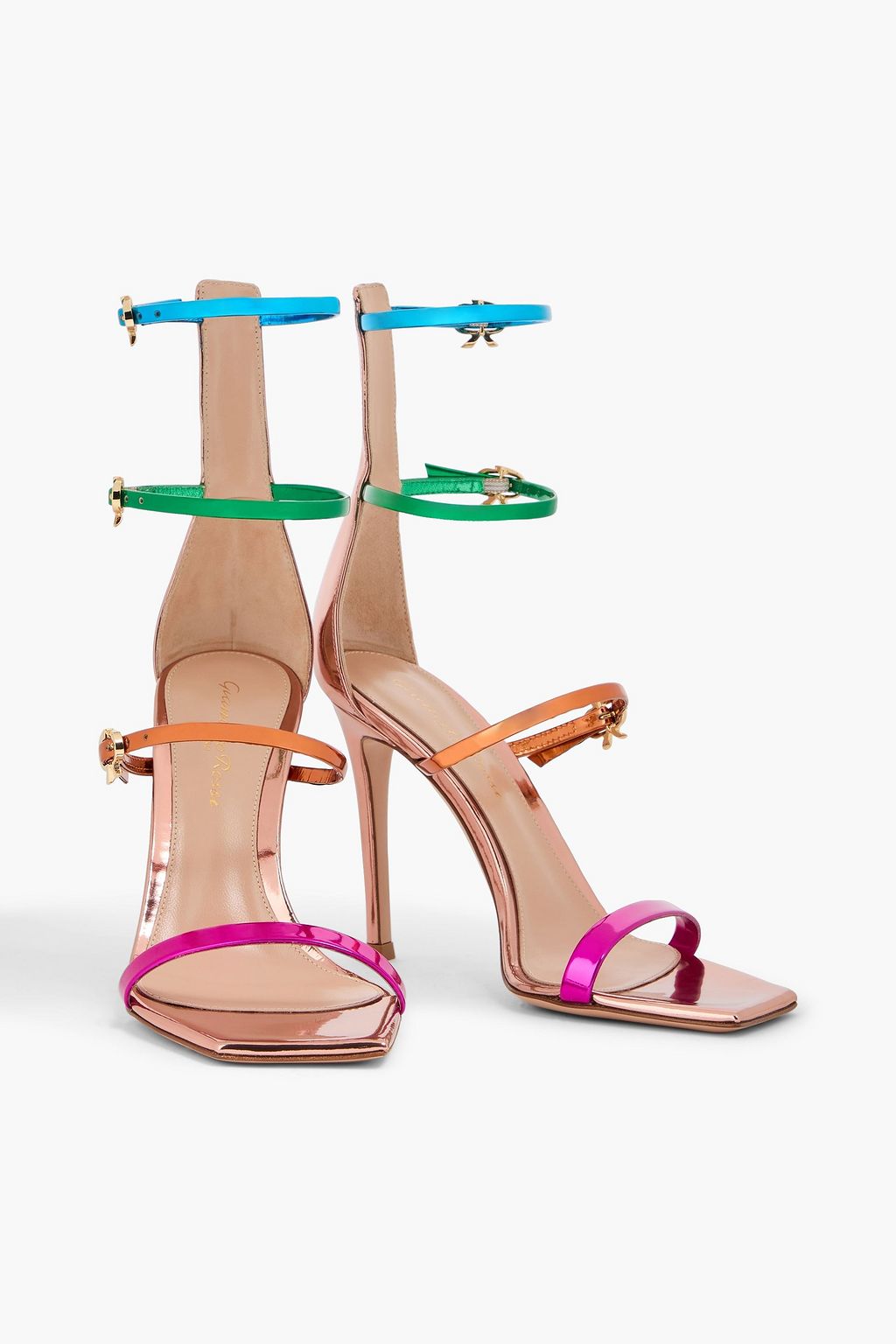 GIANVITO ROSSI Metallic patent-leather sandals