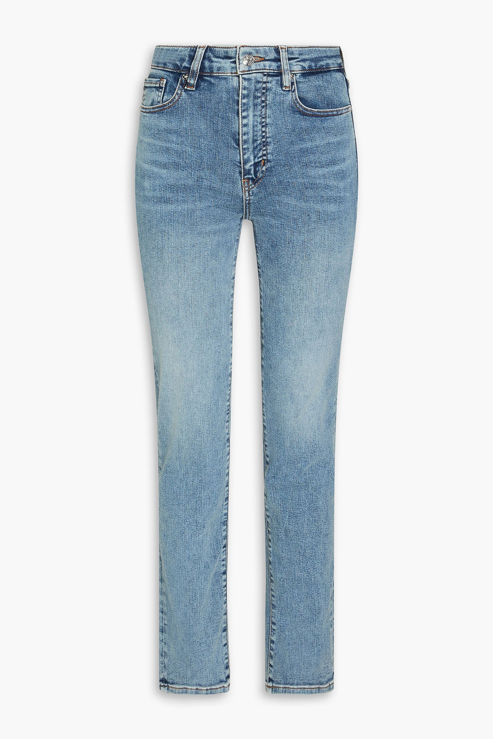 Frame The Pencil High-rise Slim-leg Jeans In Multi