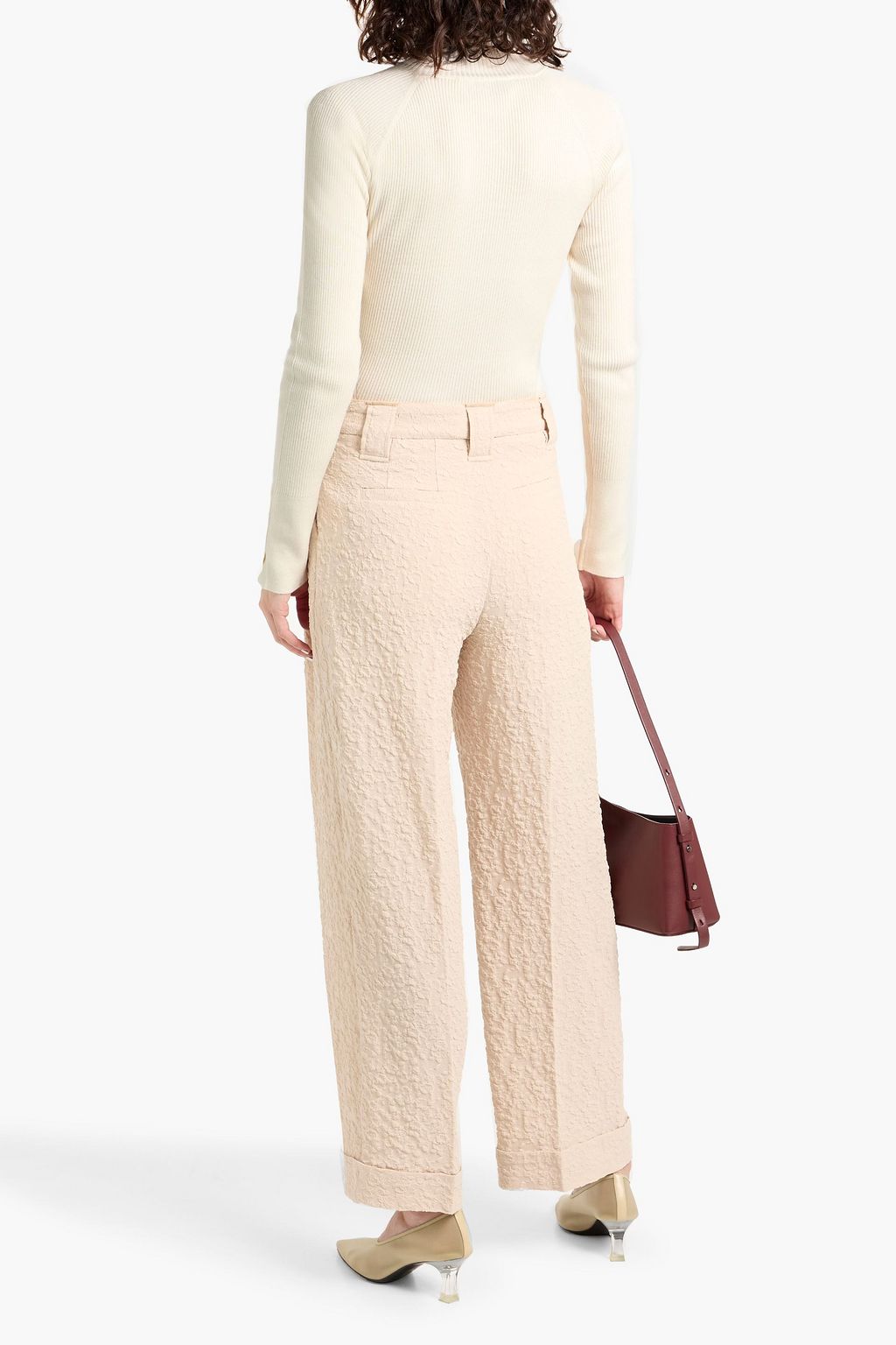 DEREK LAM 10 CROSBY Kassandra ribbed-knit mock-neck sweater