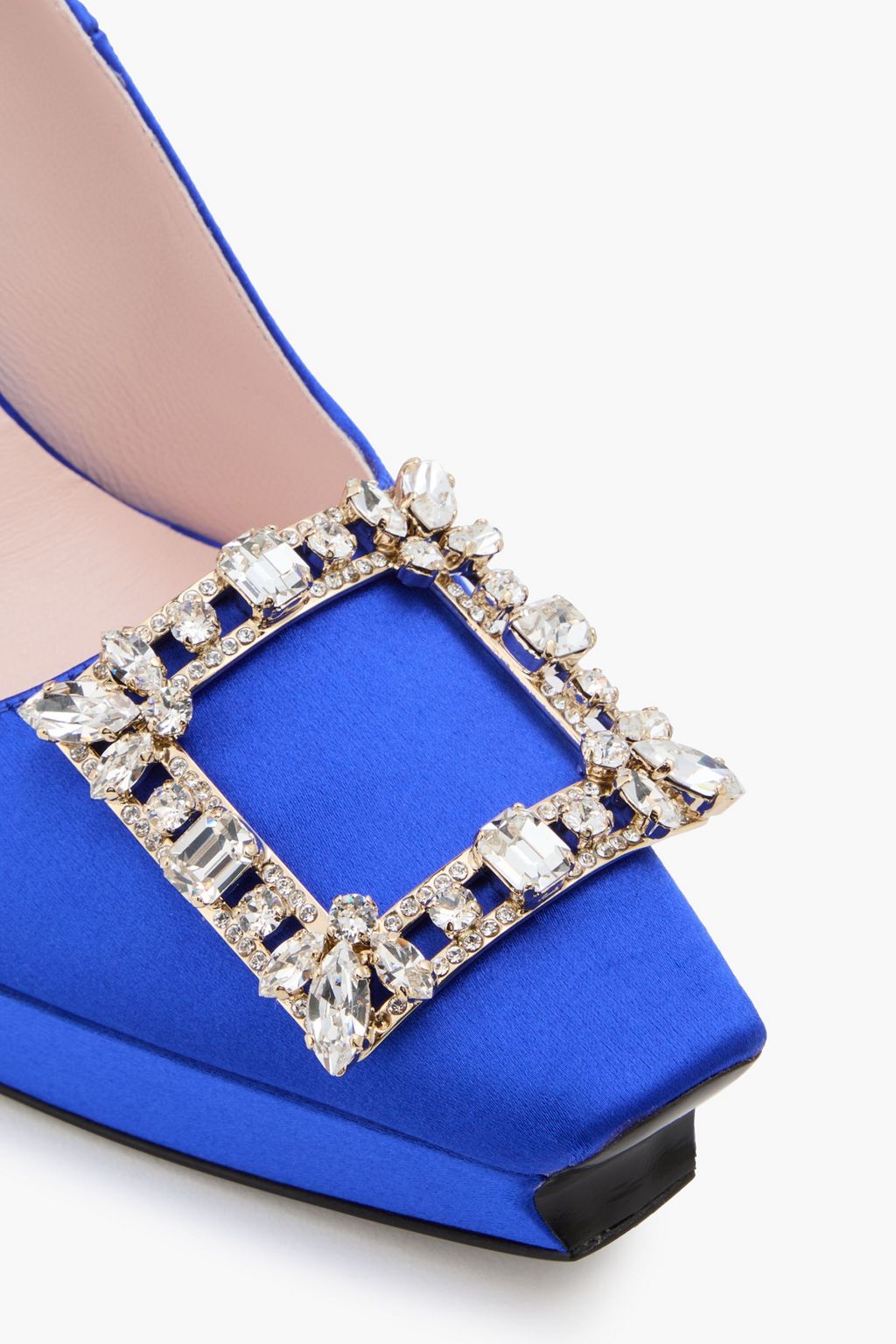 ROGER VIVIER Embellished satin platform pumps