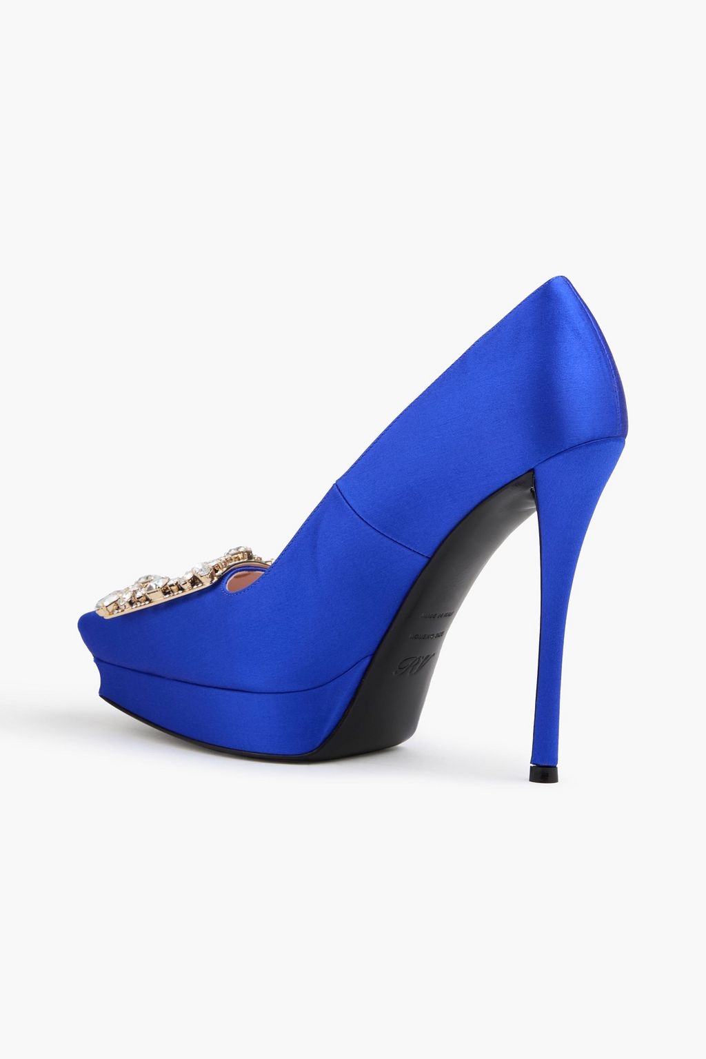 ROGER VIVIER Embellished satin platform pumps