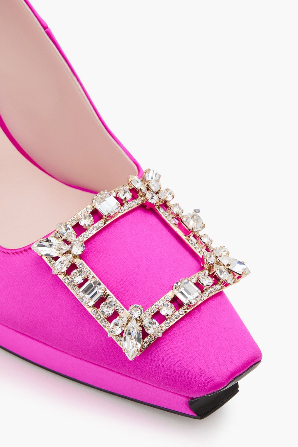 ROGER VIVIER Embellished satin platform pumps