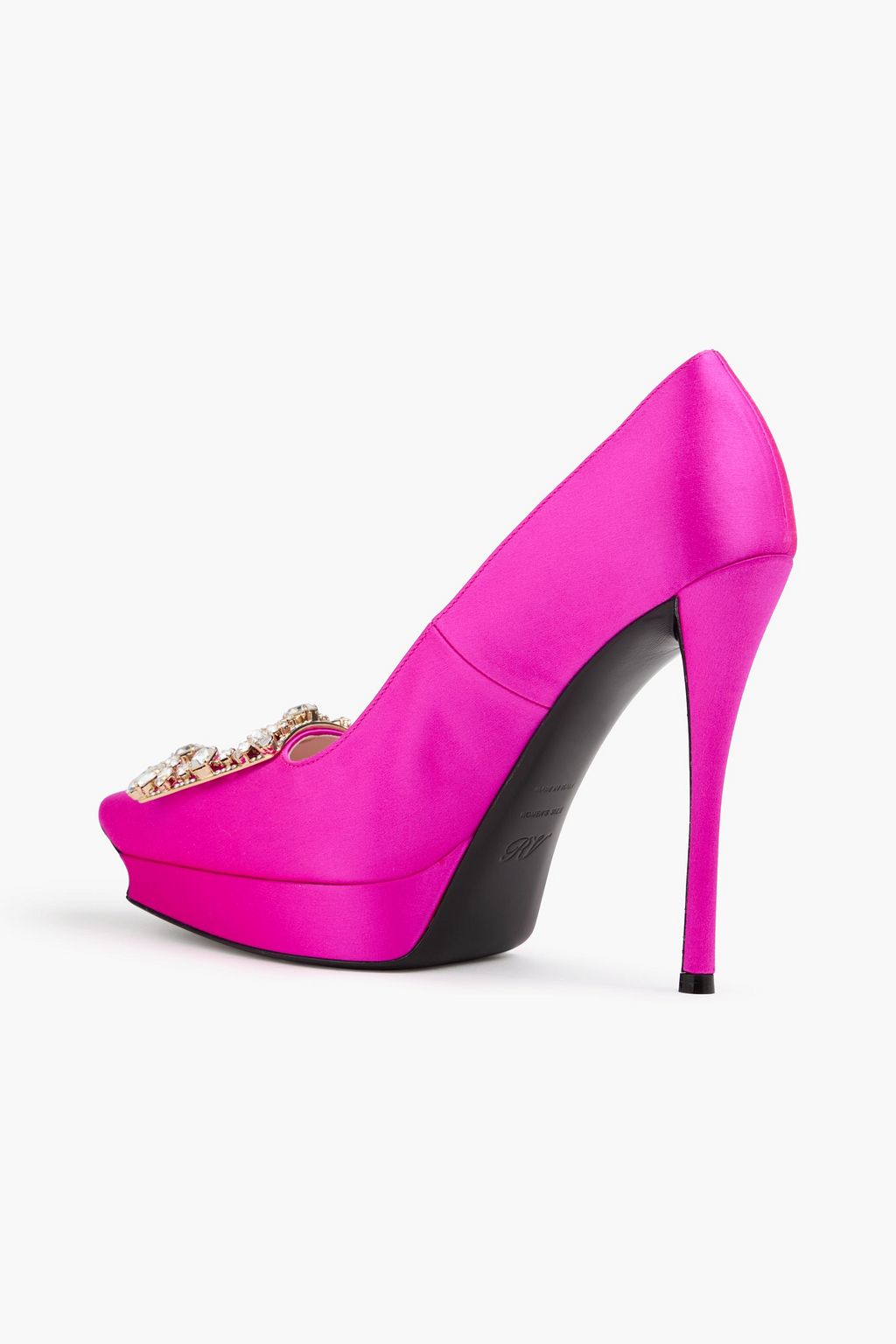 ROGER VIVIER Embellished satin platform pumps