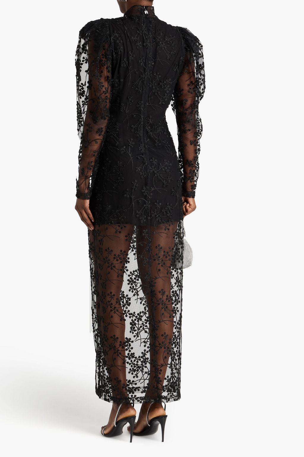 ROTATE BIRGER CHRISTENSEN 장식 디테일 메쉬 맥시 드레스