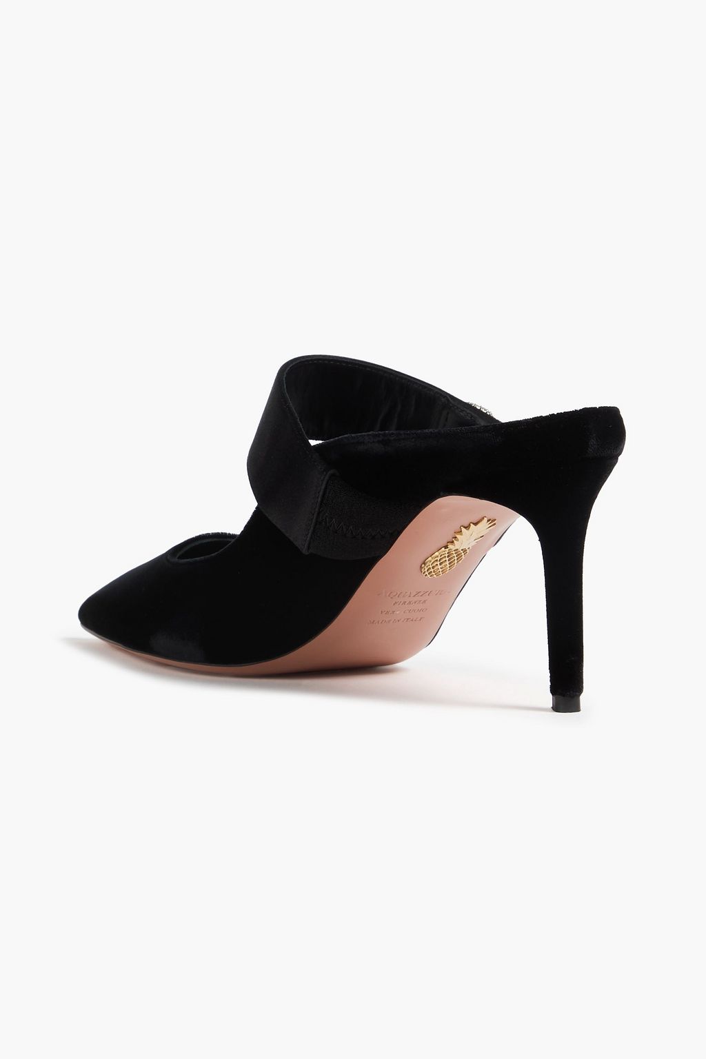 AQUAZZURA Macaron embellished velvet mules