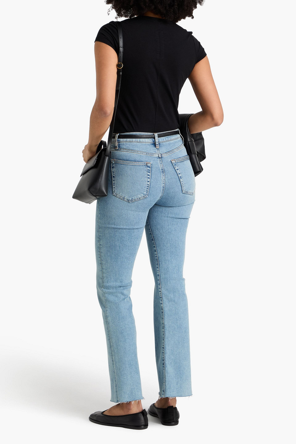Frame High-rise Flared Jeans In Blue
