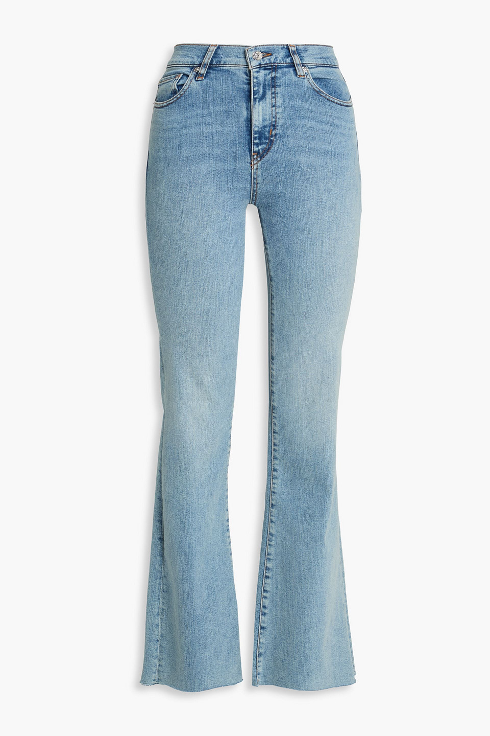 Frame High-rise Flared Jeans In Blue
