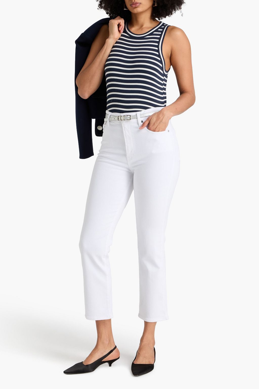 FRAME The Pencil cropped high-rise straight-leg jeans