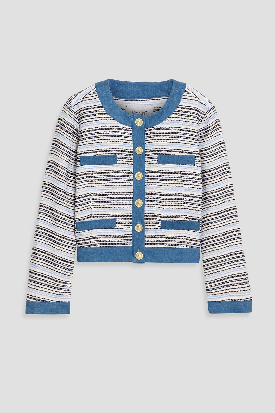derek lam 10 crosby - elain cotton-blend tweed jacket - white - us 0