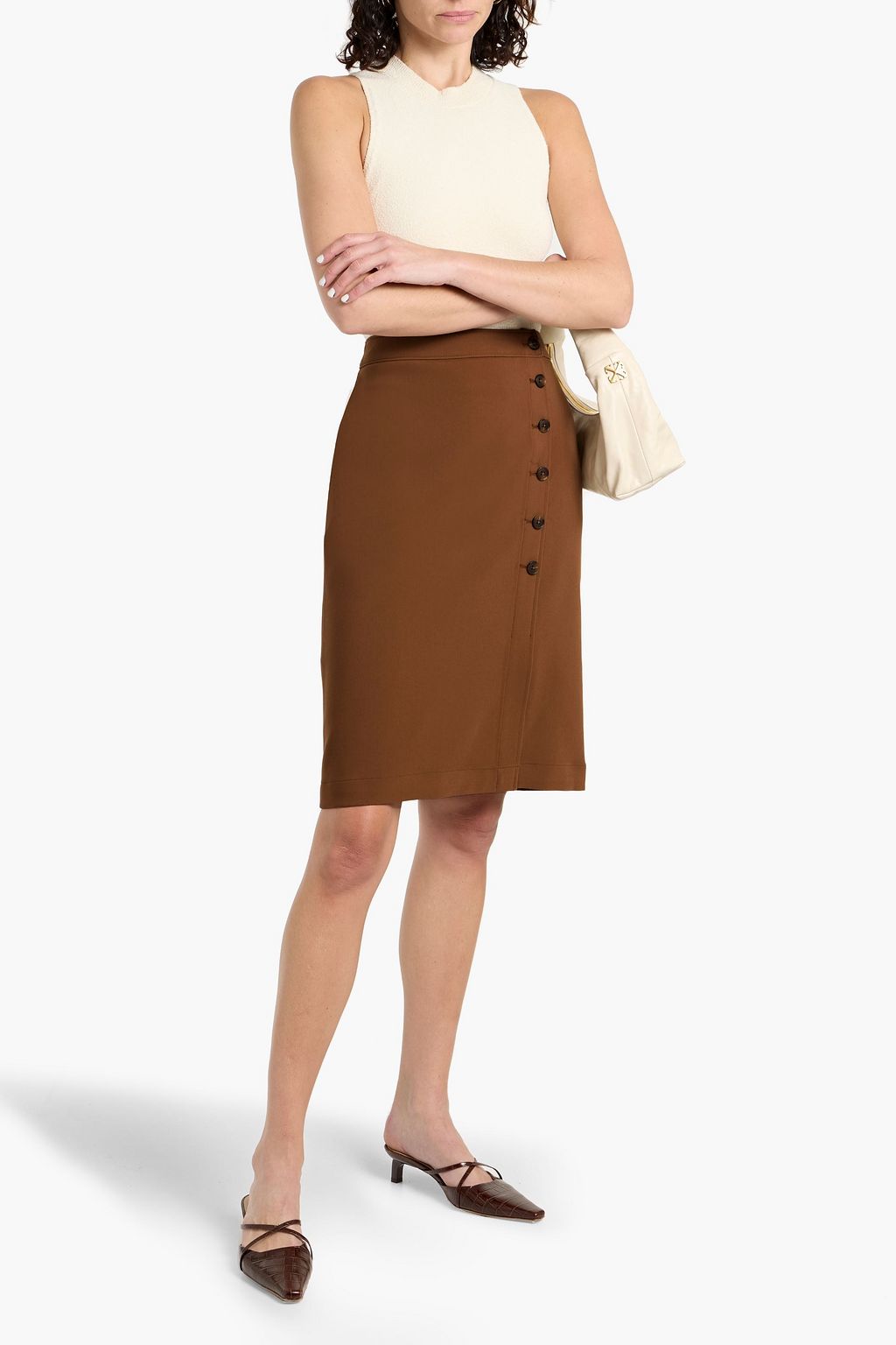 DEREK LAM 10 CROSBY Felicity woven wrap skirt