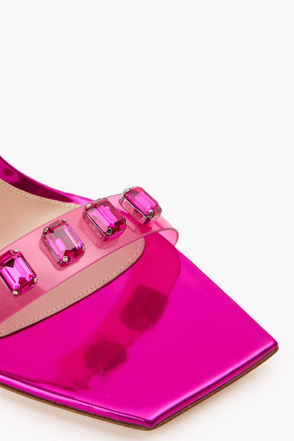 GIANVITO ROSSI Ribbon Candy 105 embellished PVC and mirrored-leather sandals