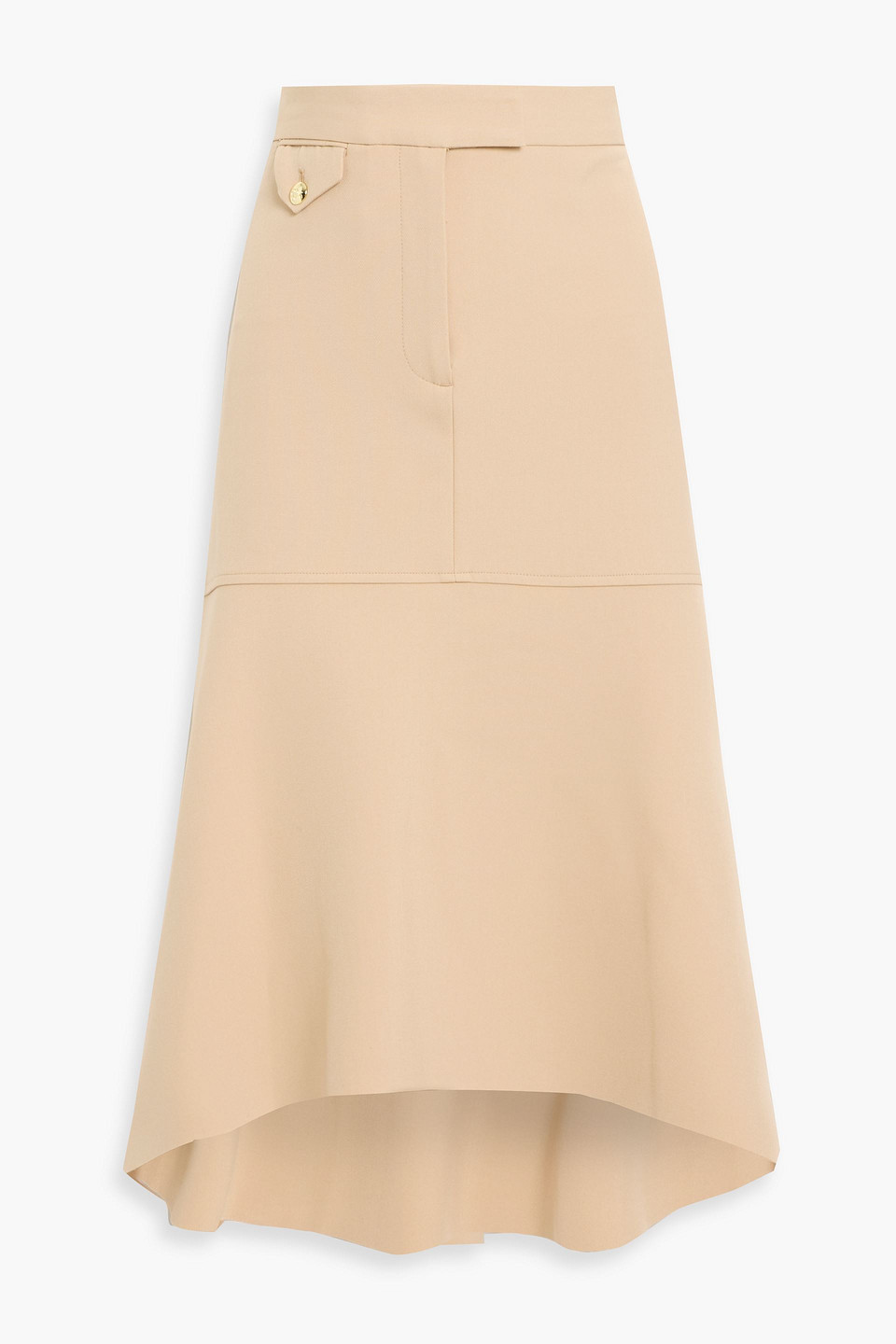 Derek Lam 10 Crosby Nicolette Asymmetric Crepe Midi Skirt In Neutral