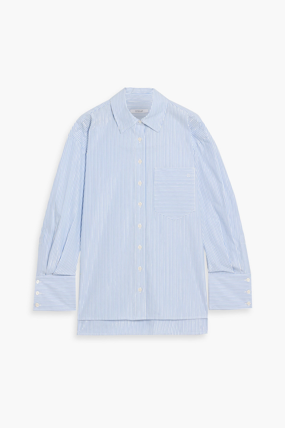 Derek Lam 10 Crosby Estrella Metallic Striped Cotton-blend Poplin Shirt In Blue