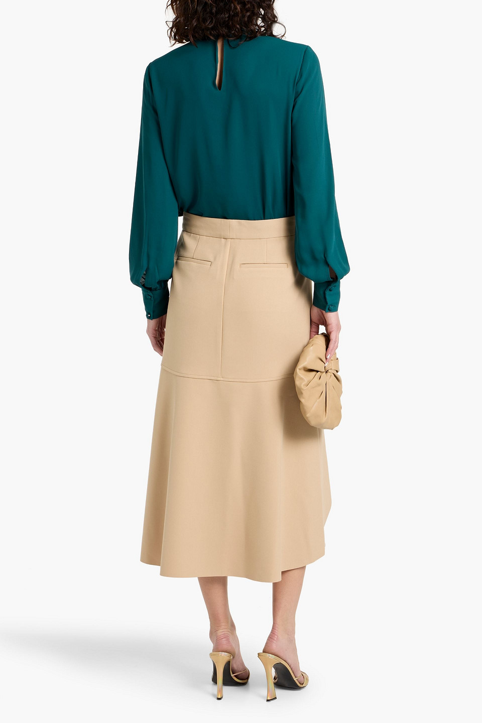 Derek Lam 10 Crosby Valentine Tie-neck Crepe De Chine Blouse In Green