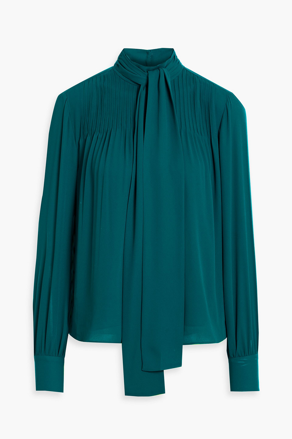 Derek Lam 10 Crosby Valentine Tie-neck Crepe De Chine Blouse In Green