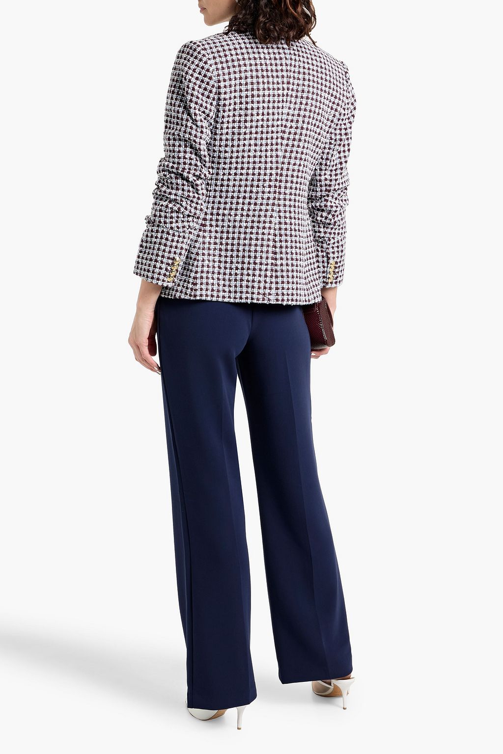 DEREK LAM 10 CROSBY Ralph ruched cotton-blend tweed blazer