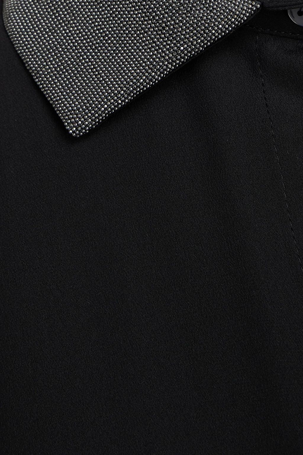 BRUNELLO CUCINELLI Bead-embellished silk crepe de chine shirt