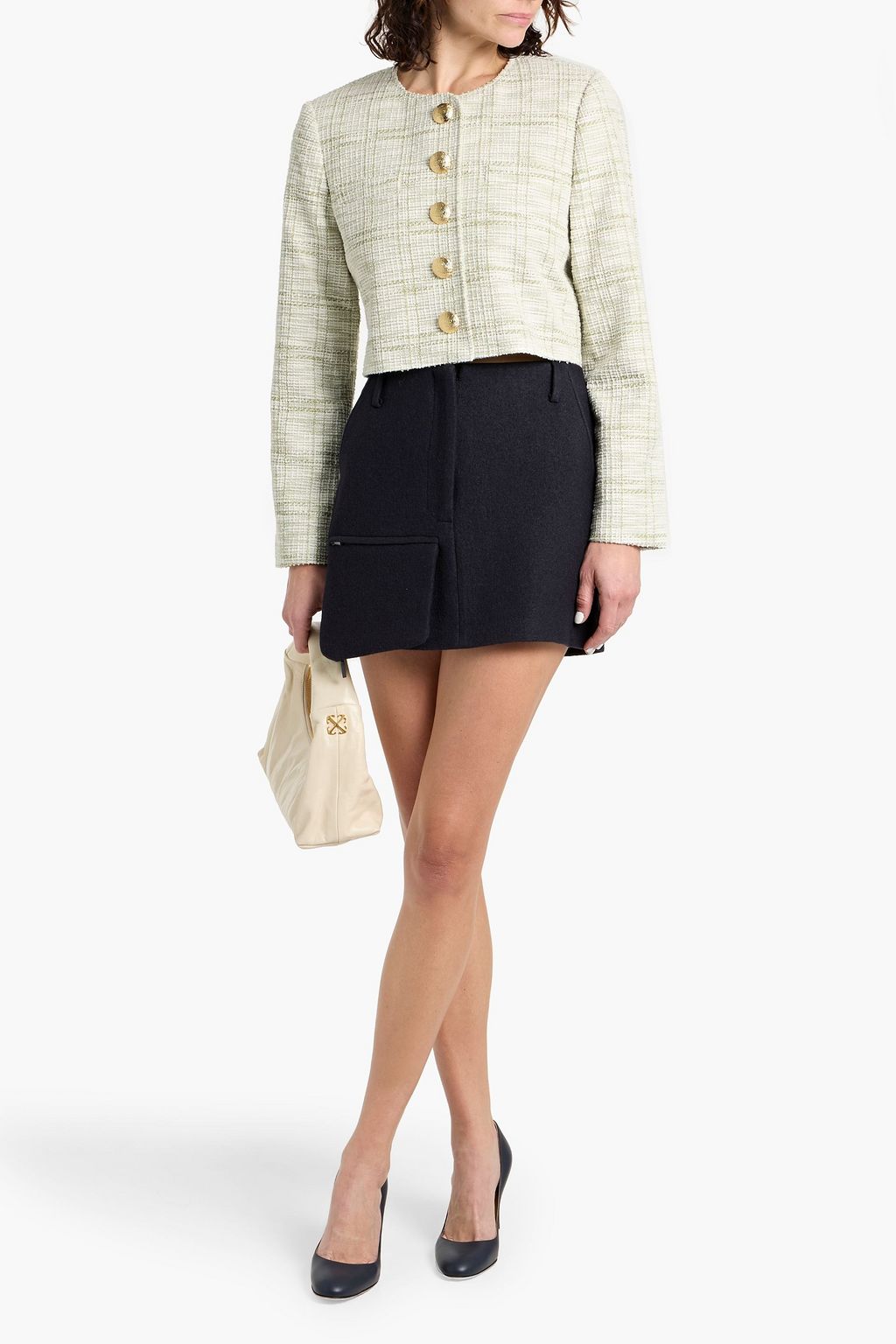 DEREK LAM 10 CROSBY Juliette cropped tweed jacket