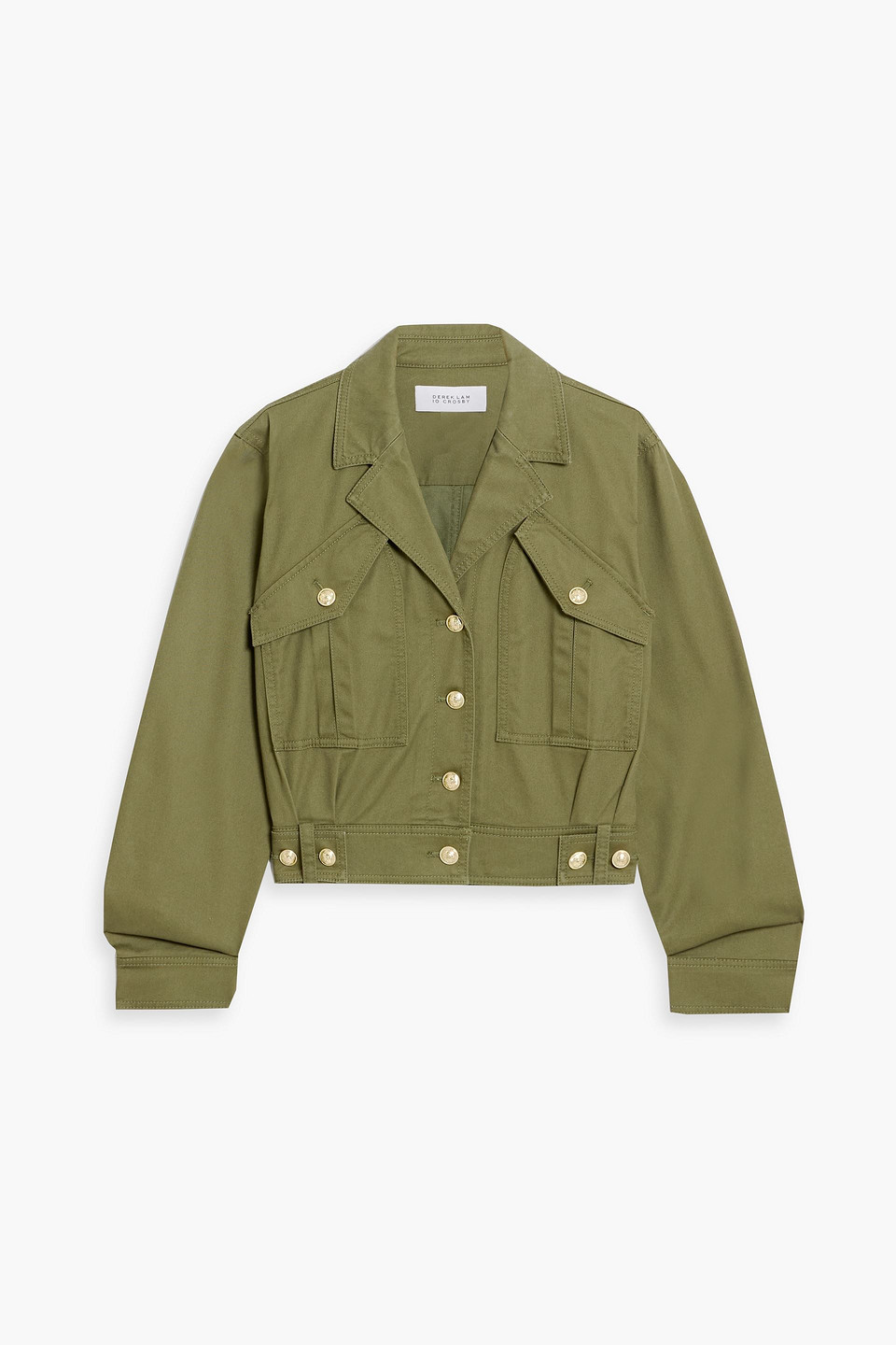 Derek Lam 10 Crosby Celinora Cotton Drill Cropped Jacket In Fatigue In Green