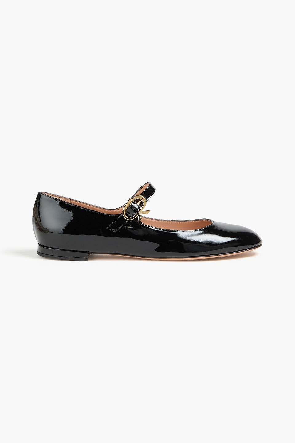 Gianvito Rossi Mary Ribbon Patent-leather Mary Jane Flats In Black