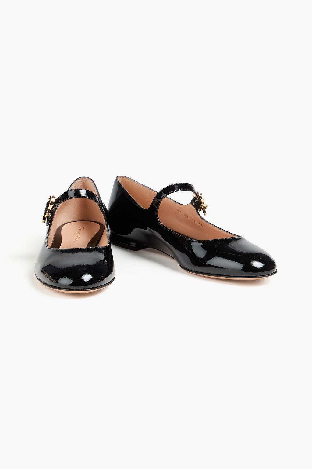 GIANVITO ROSSI Mary Ribbon patent-leather Mary Jane flats