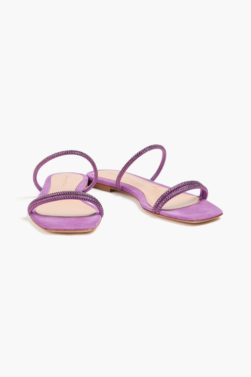 GIANVITO ROSSI Crystal-embellished suede sandals