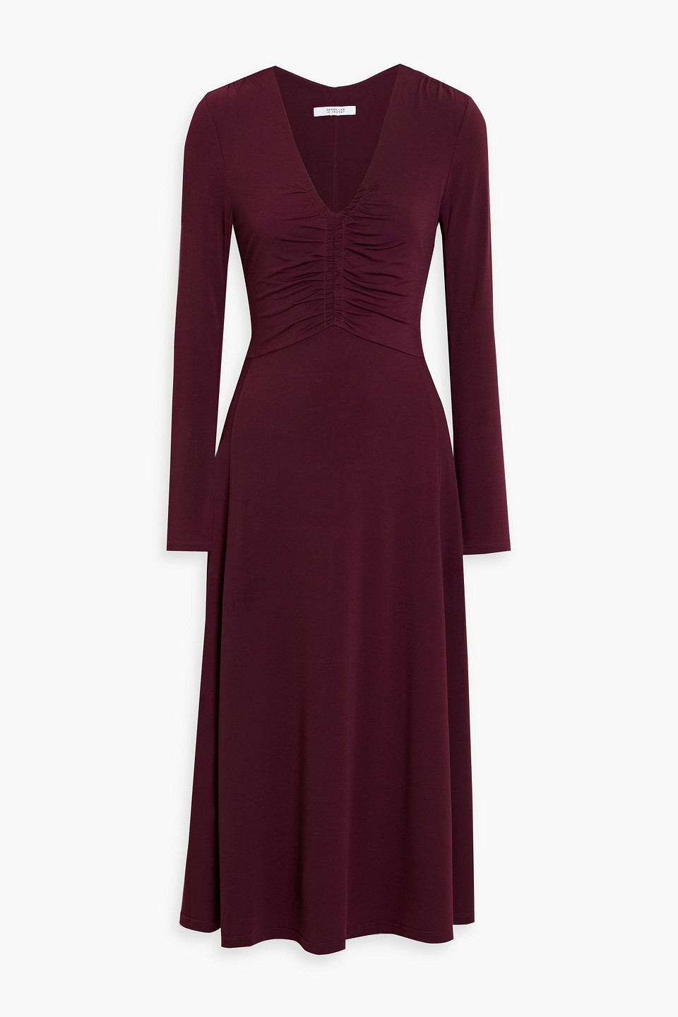 Derek Lam 10 Crosby Isabella Ruched Stretch-jersey Midi Dress In Burgundy