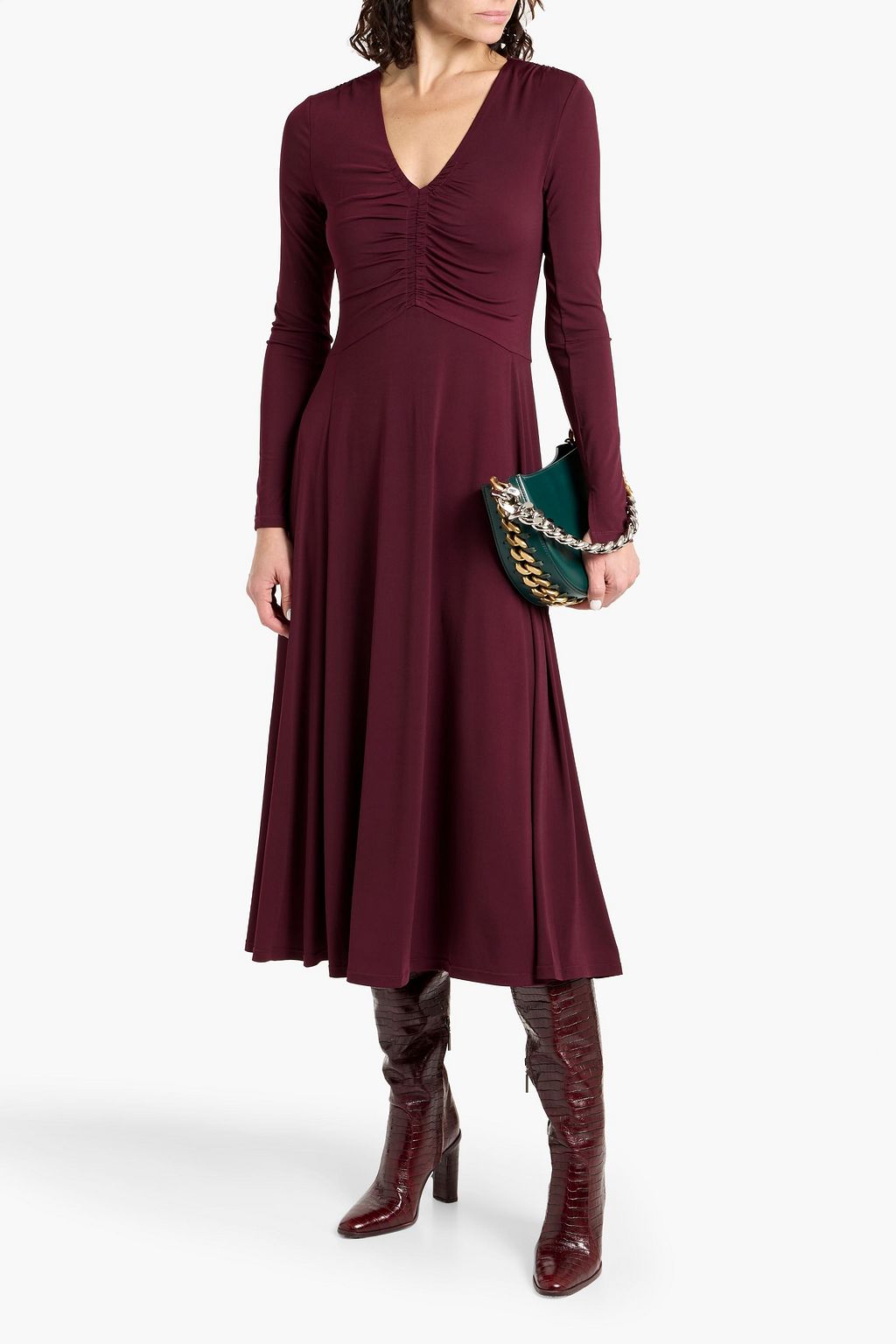 DEREK LAM 10 CROSBY Isabella ruched stretch-jersey midi dress