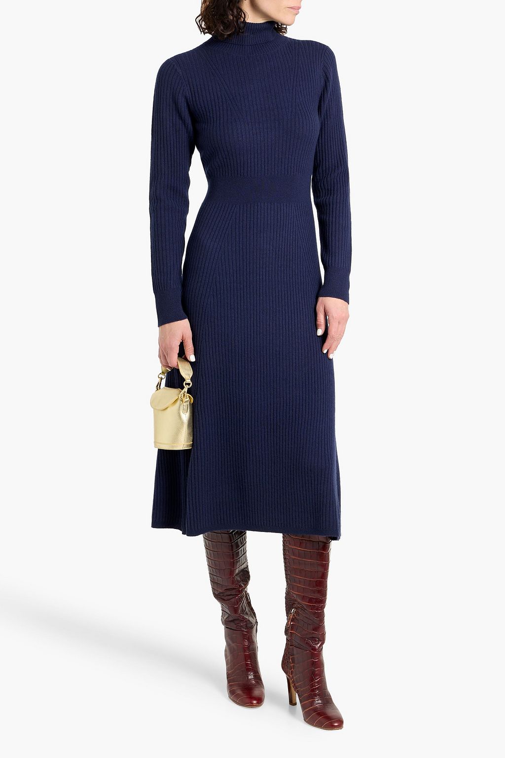 DEREK LAM 10 CROSBY Diana ribbed wool turtleneck midi dress