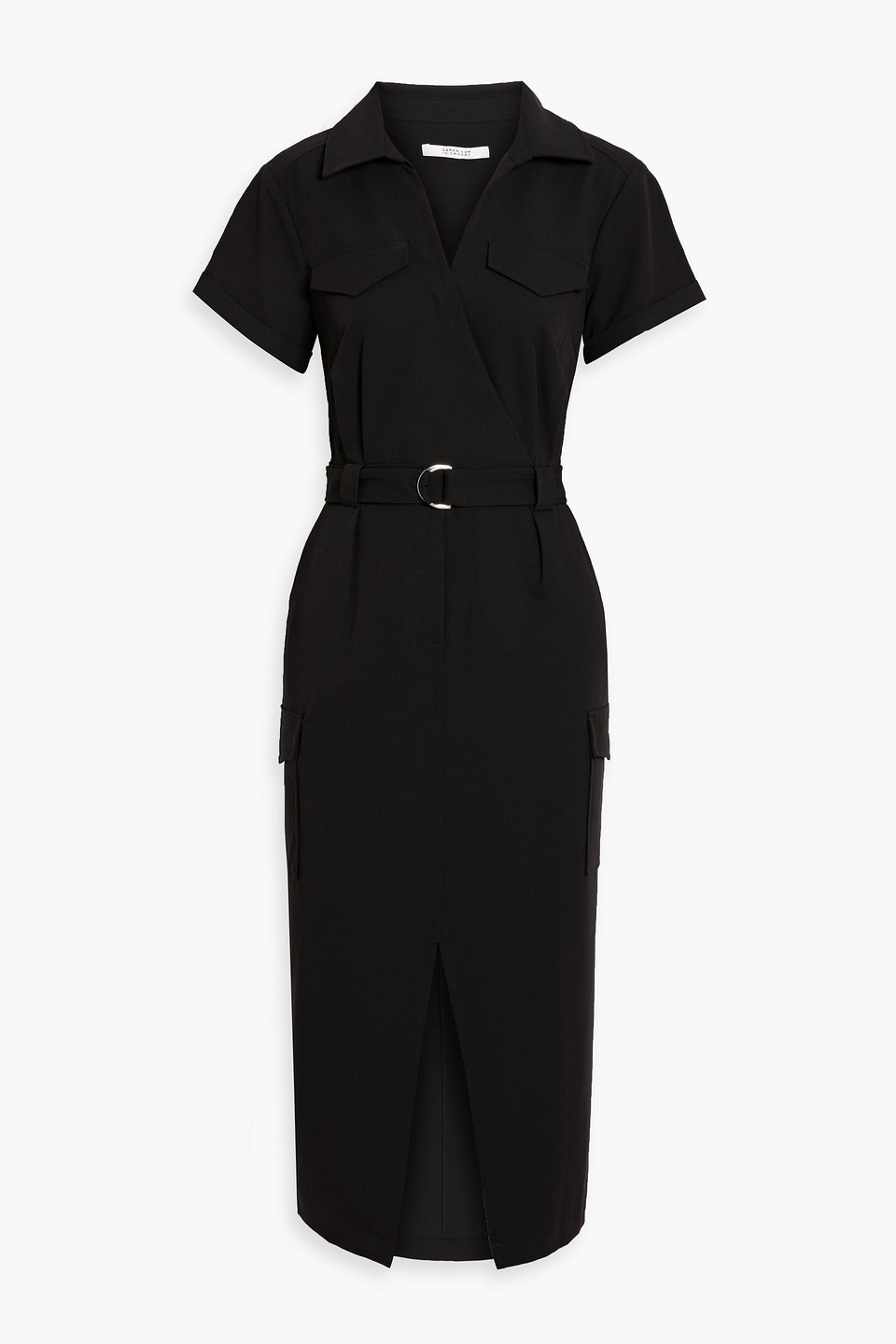 Derek Lam 10 Crosby Lucy Wrap-effect Crepe Midi Shirt Dress In Black