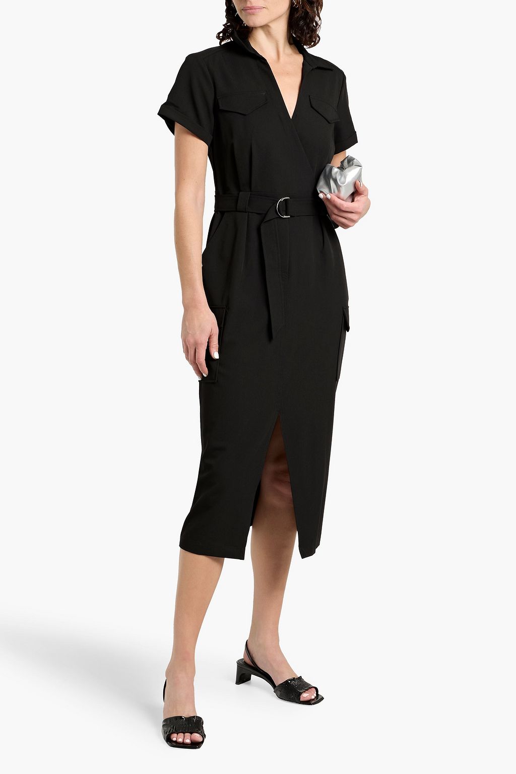 DEREK LAM 10 CROSBY Lucy wrap-effect crepe midi shirt dress
