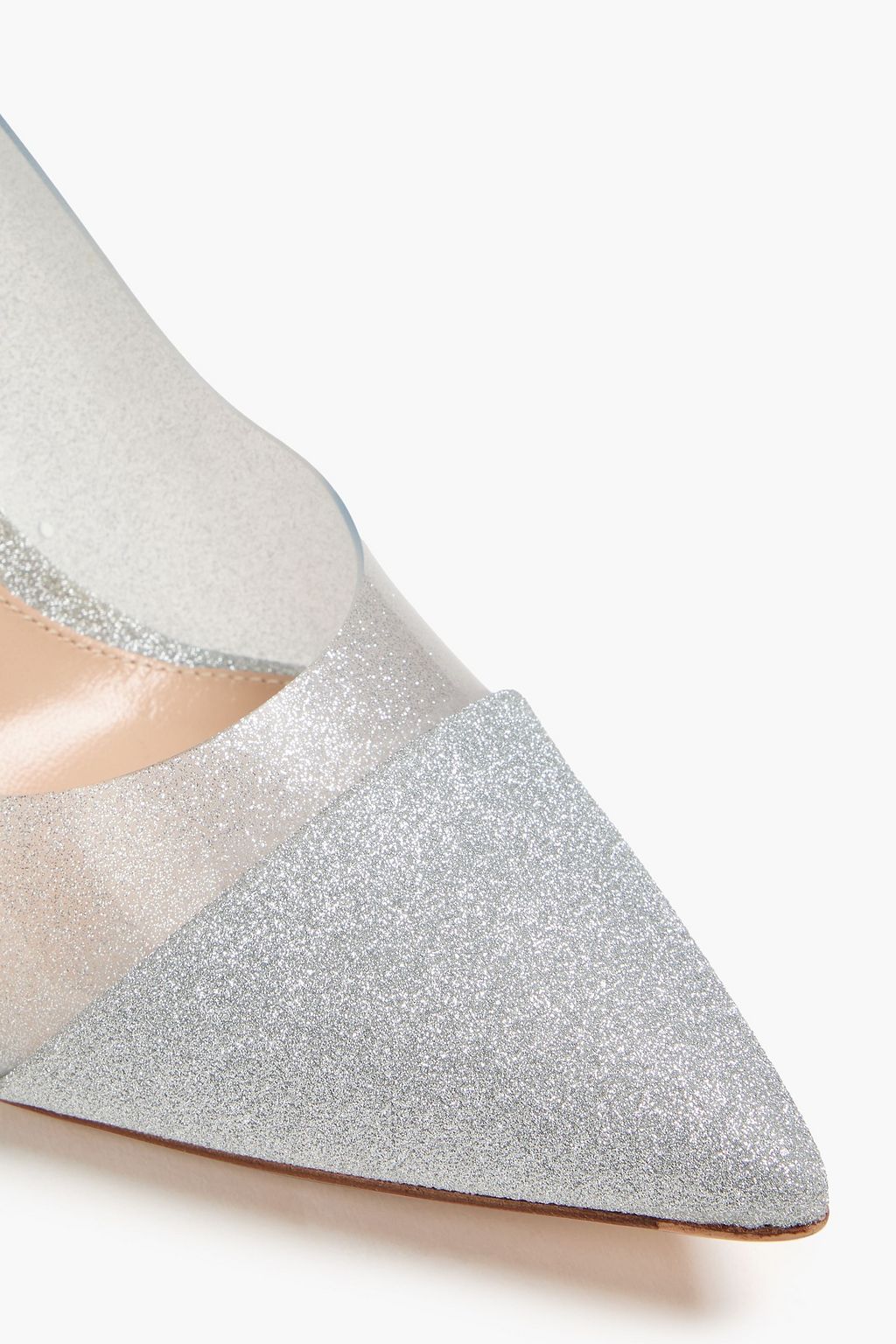 GIANVITO ROSSI Glittered leather and PVC pumps