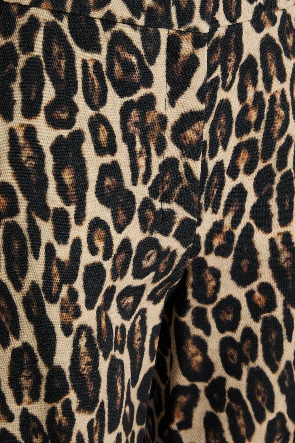 THEORY Leopard-print wool-blend twill wide-leg pants