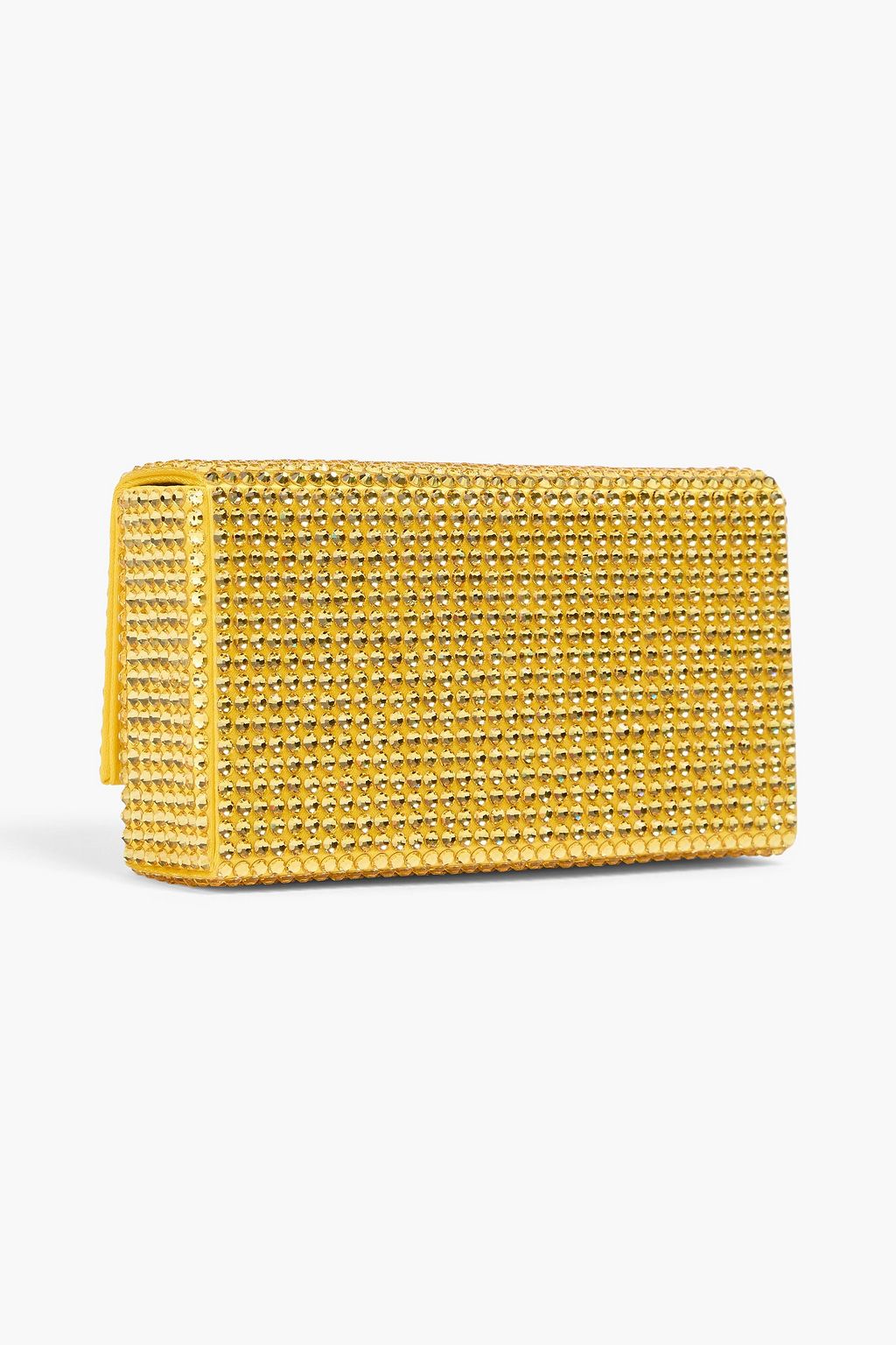 AMINA MUADDI Crystal-embellished satin clutch