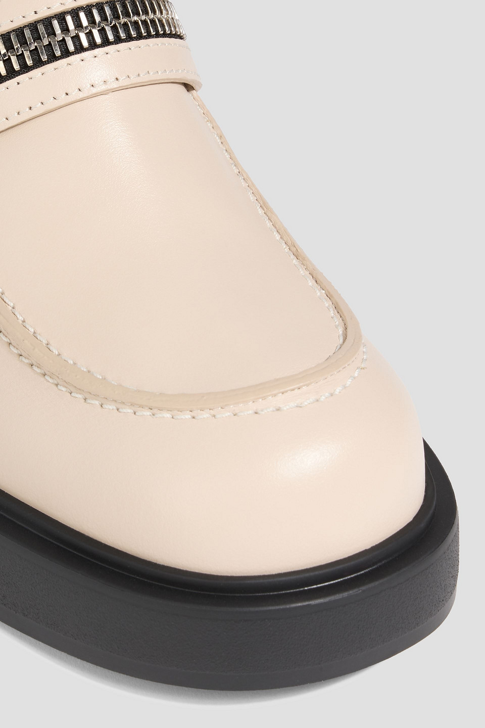 Giuseppe Zanotti Murphie Zip-detailed Leather Loafers In White