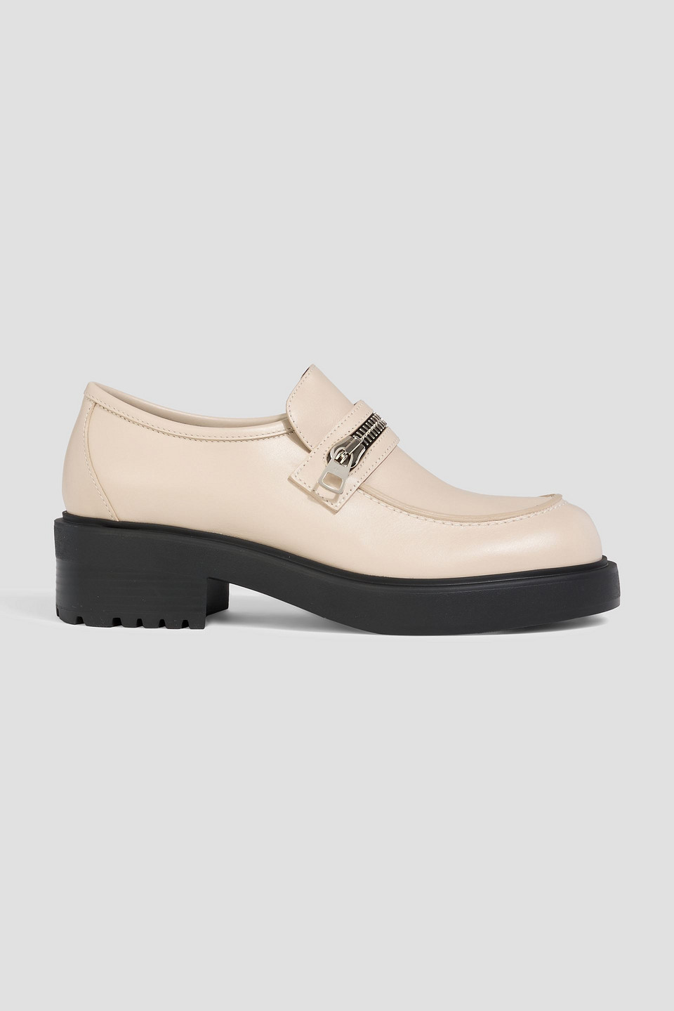 Giuseppe Zanotti Murphie Zip-detailed Leather Loafers In White
