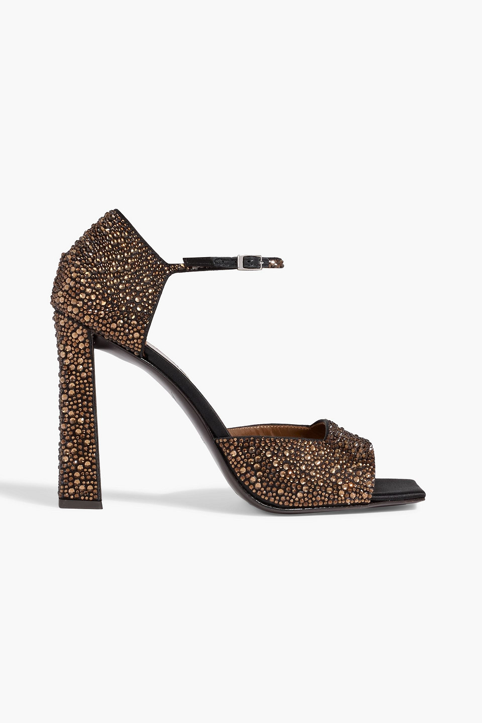 Giuseppe Zanotti Mya 105 Crystal-embellished Satin Sandals In Gold