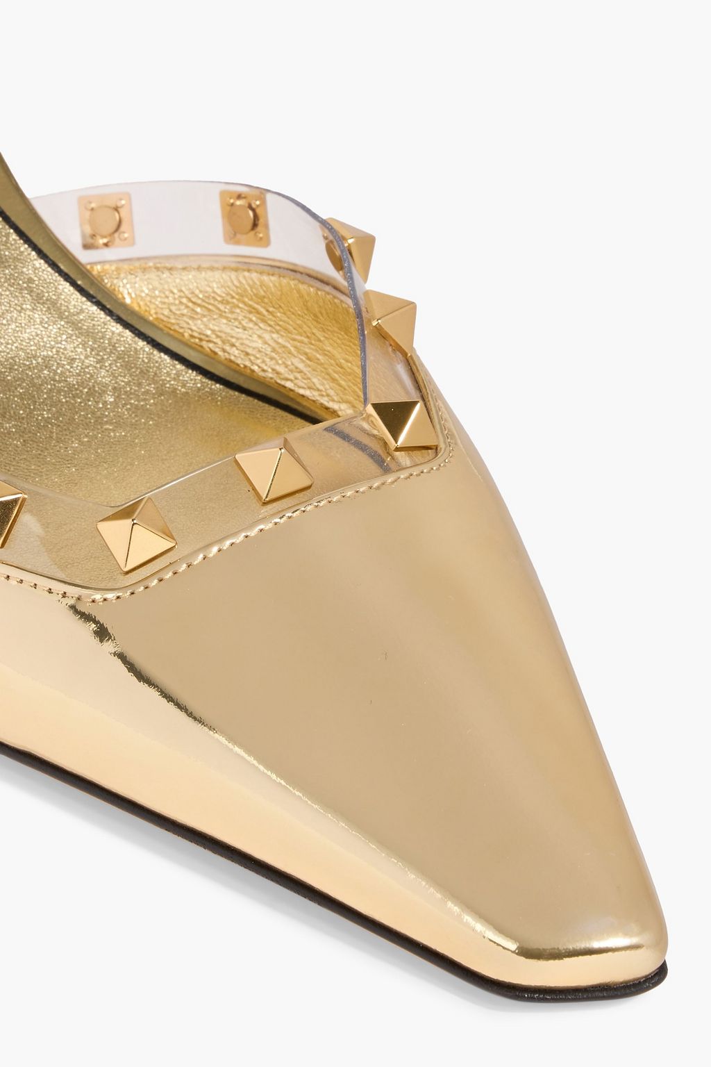 VALENTINO GARAVANI Rockstud mirrored-leather pumps