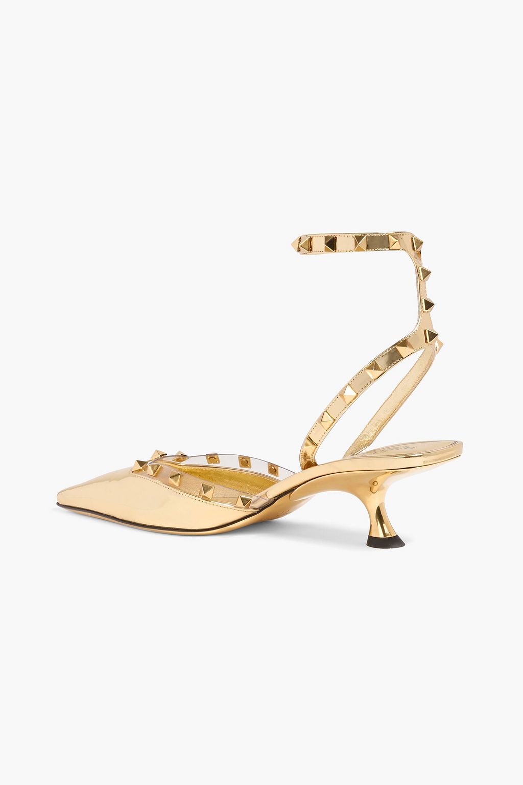 VALENTINO GARAVANI Rockstud mirrored-leather pumps