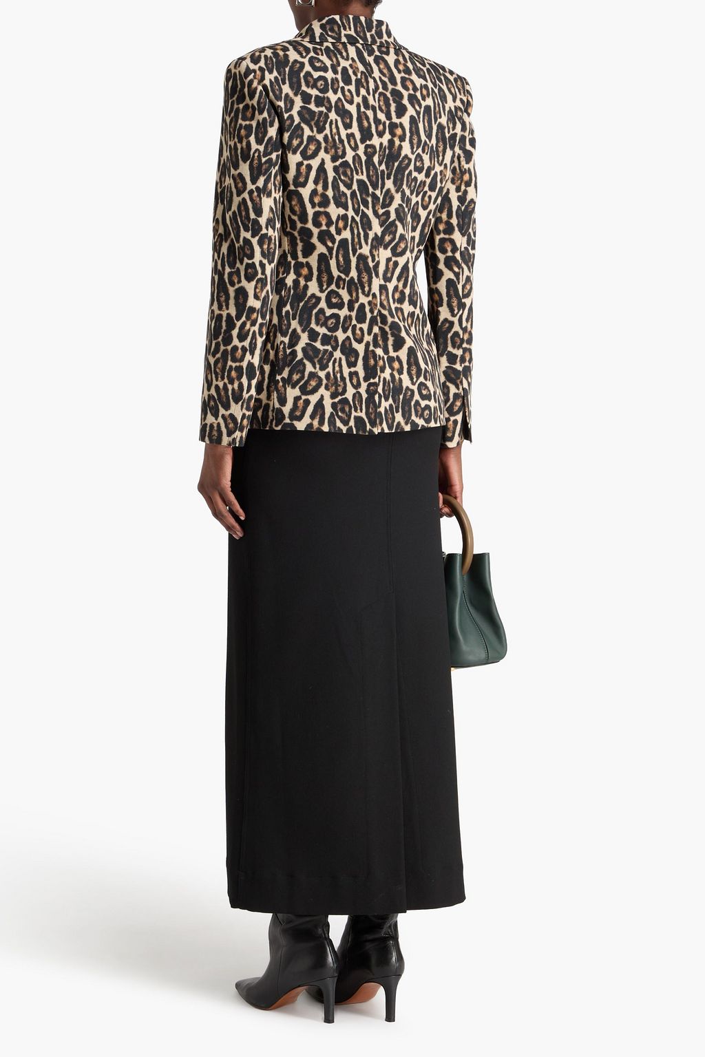 THEORY Leopard-print wool-blend tweed blazer