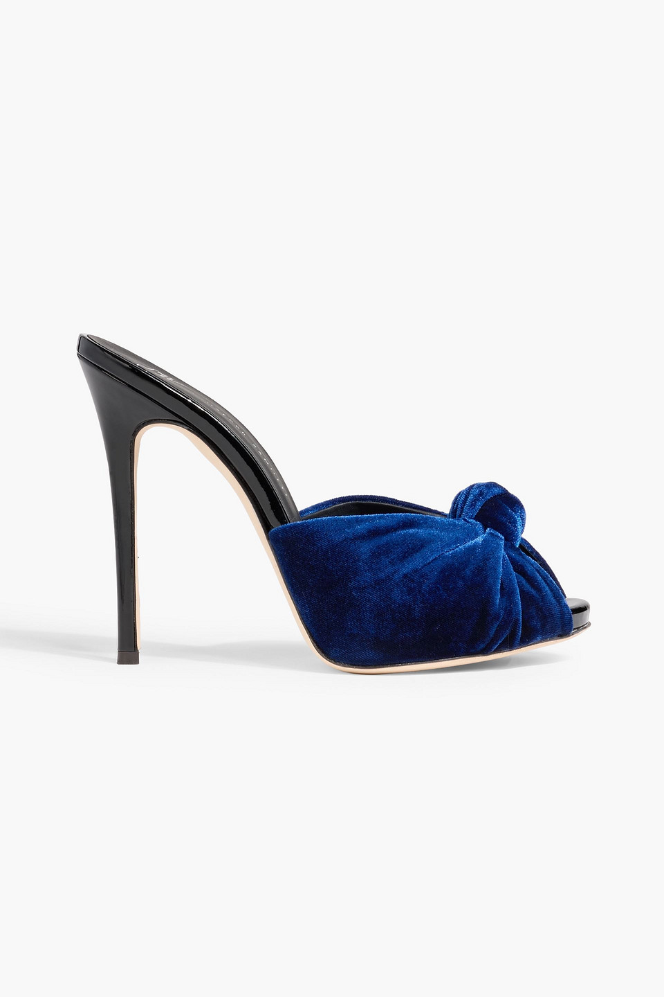 Giuseppe Zanotti Bridget 120 Knotted Velvet Mules In Blue