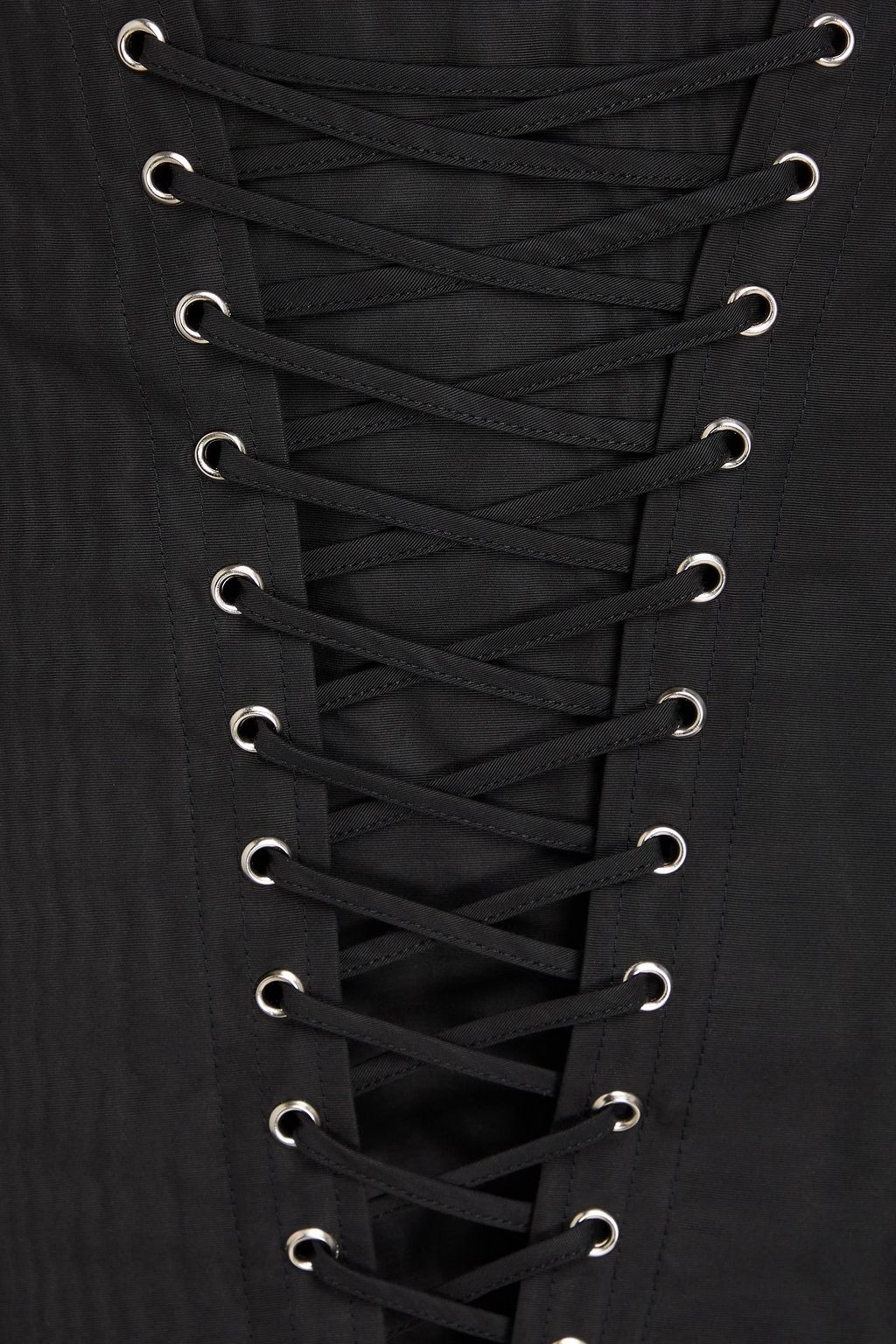 ALESSANDRA RICH Lace-up moire mini skirt