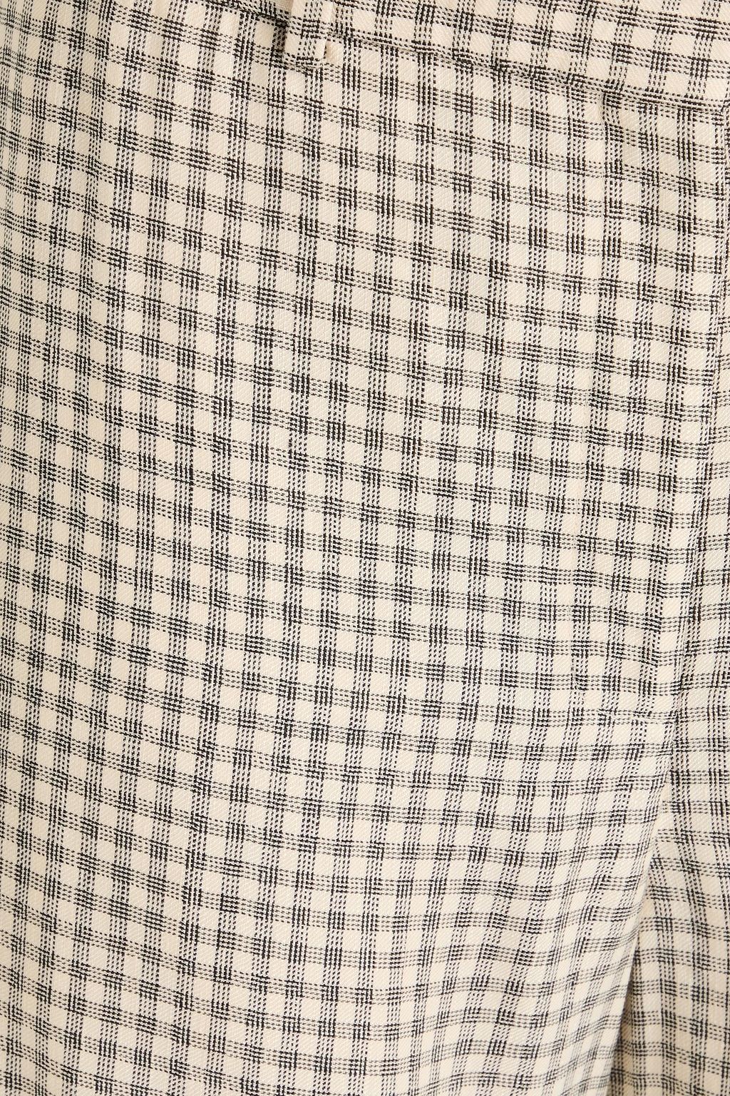THEORY Gingham linen-blend twill wide-leg pants