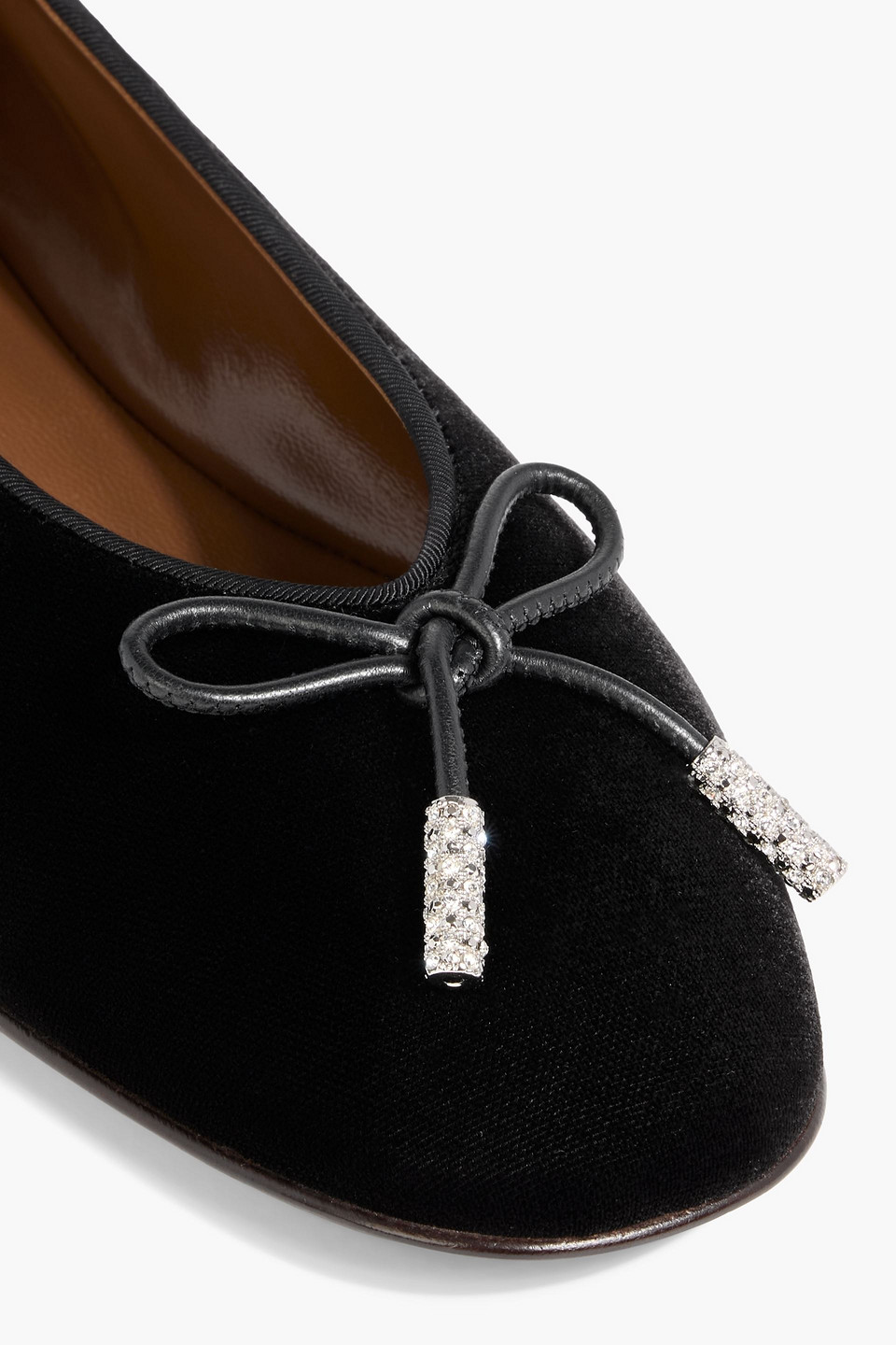 Giuseppe Zanotti Georgia Bow Velvet Ballet Flats In Black