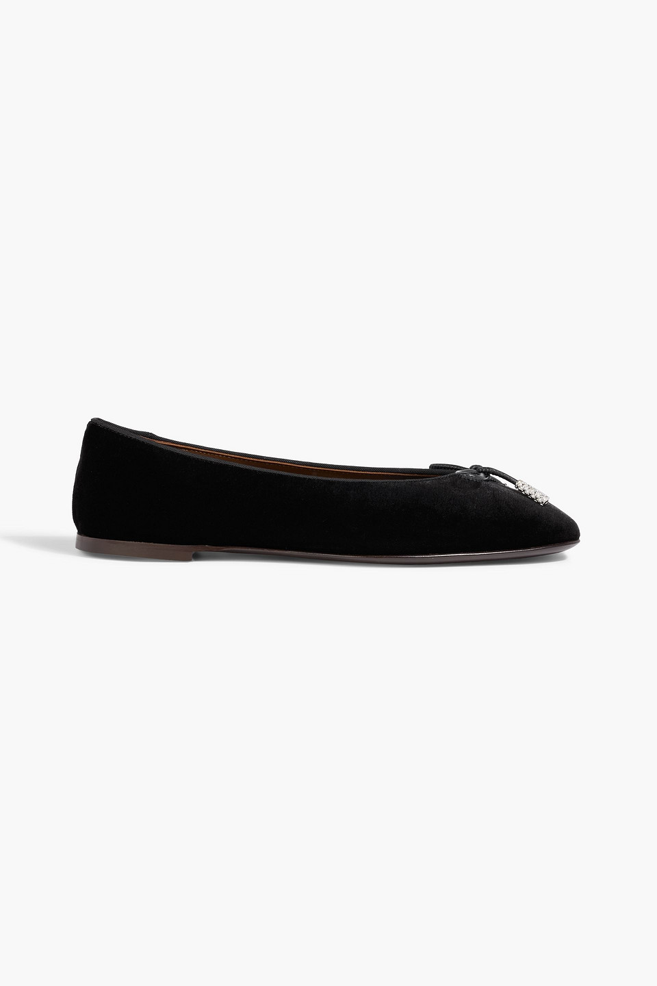 Giuseppe Zanotti Georgia Bow Velvet Ballet Flats In Black