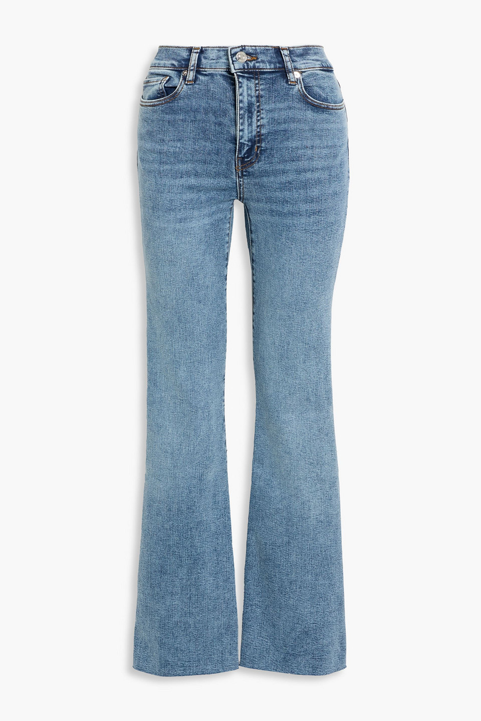 Frame Le Easy Flare High-rise Flared Jeans In Blue
